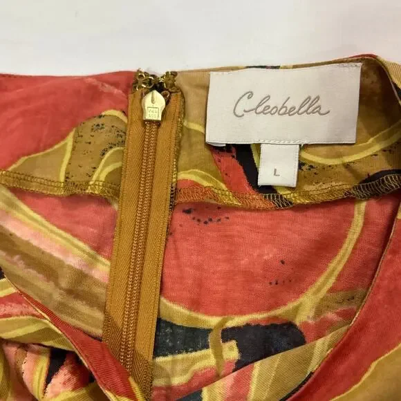 Cleobella Women Large Donna Paisley Organic Cotton Midi Dress Artsy Maximalist - Picture 7 of 10